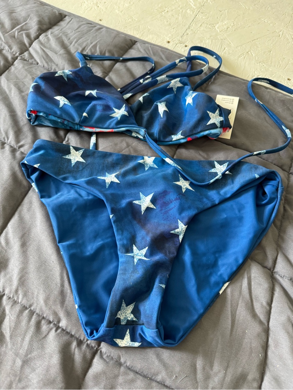 Cupshe Multi-Print Bikini Set - Pink Leopard, Blue Stars, Bright Yellow, Floral - Picture 7 of 9